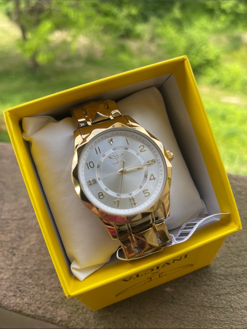 Invicta Gold Tone Watch with White Dial (69018)